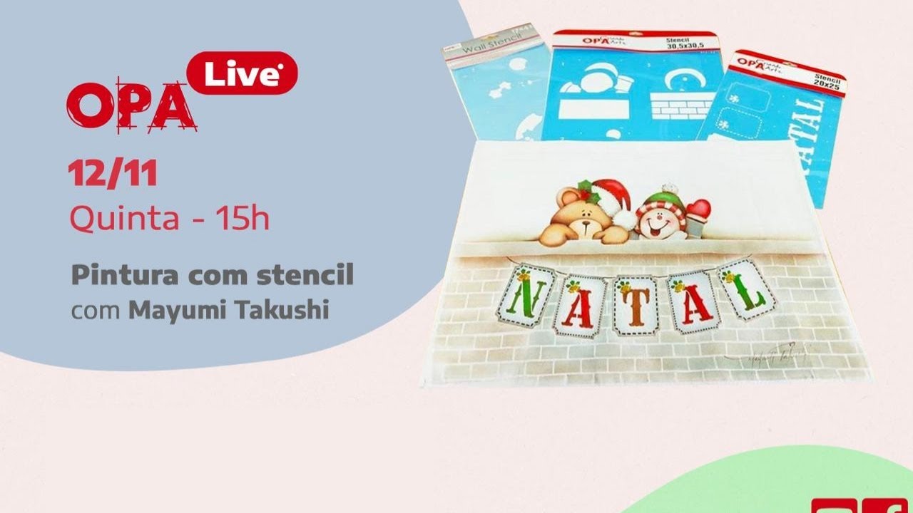 Pintura em Tecido com Stencil - Ursinho Natalino | Mayumi Takushi