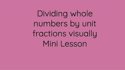 Dividing Whole Numbers by Unit Fractions Visually Mini Lesson