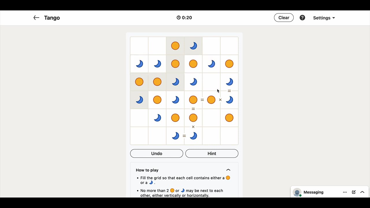 LinkedIn Tango #248 Today's Answer