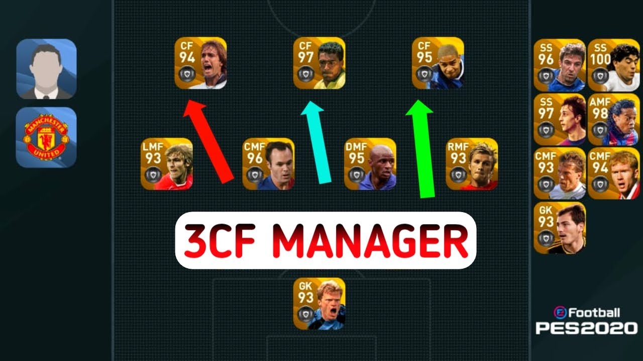 3 CF FORMATION | BEST VARIETY MANAGER IN PES 2020 | PES MAMA