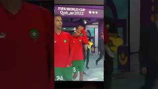 دخول المنتخب المغربي الى الملعب قبل مبارة المغرب كرواتيا