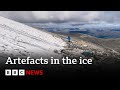 Melting glaciers reveal hidden Viking artefacts - BBC News