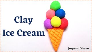 Clay Art Ice Cream | Play Dough Crafts | Miniature Ice Cream Cone | Easy DIY | Step-by-Step Tutorial