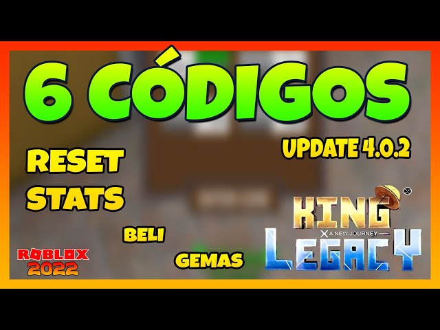MINI UPDATE 4.0.1 NOVOS CODIGOS DE GEMAS DO KING LEGACY (KING PIECE) DO  LEVEL 0 AO 3600 