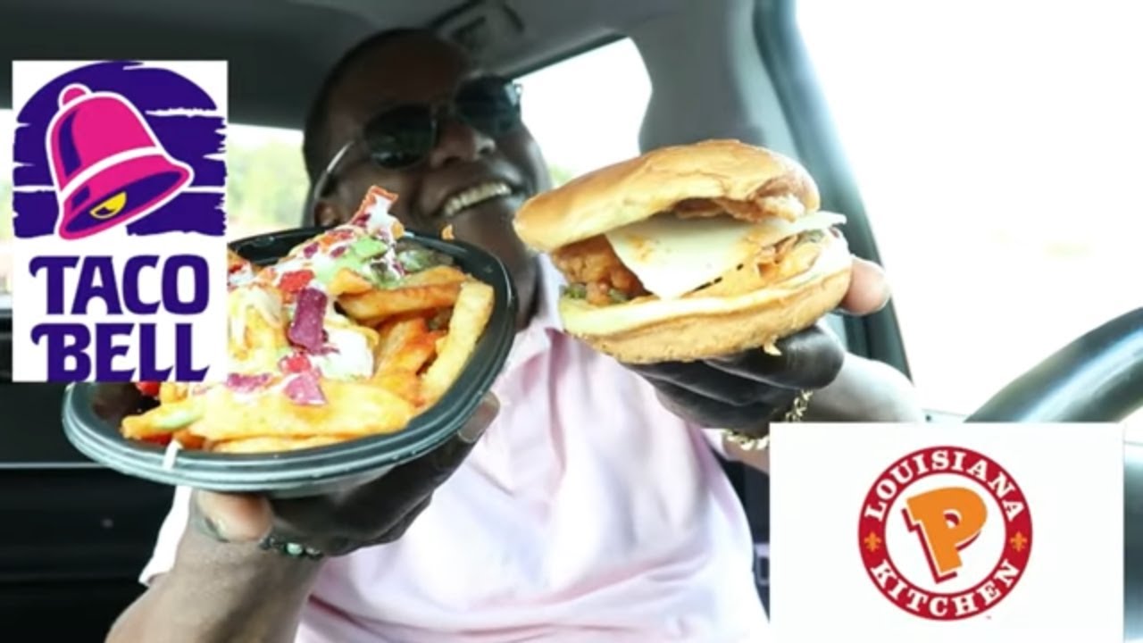 POPEYE"S BACON & CHEESE CHICKEN SANDWICH & TACO BELL STEAK CHILE VERDE