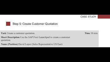 SAP Fiori (SD Process) - Step 5: Create Customer Quotation