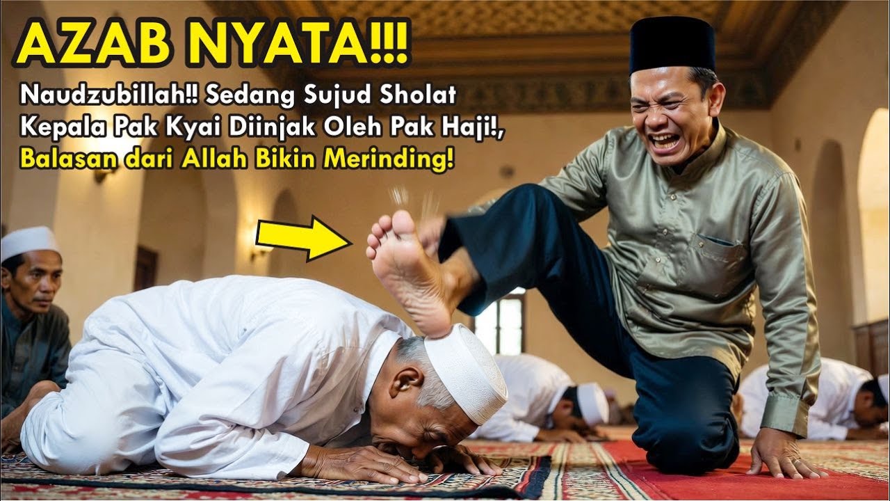 Naudzubillah! Sedang Sujud Sholat Kepala Pak Kyai Diinjak Oleh Pak Haji, Azab Allah Bikin Merinding!