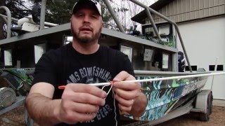 AMS Bowfishing: Tying line to the safety slide specifics
