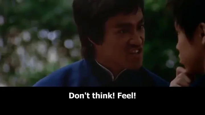 Bruce Lee finger pointing at the moon