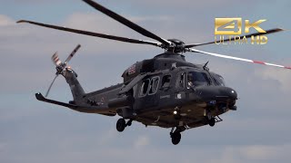 (4K) Agusta Westland AW-149 Italian Air Force flying Display RAF Fairford RIAT 2022 AirShow