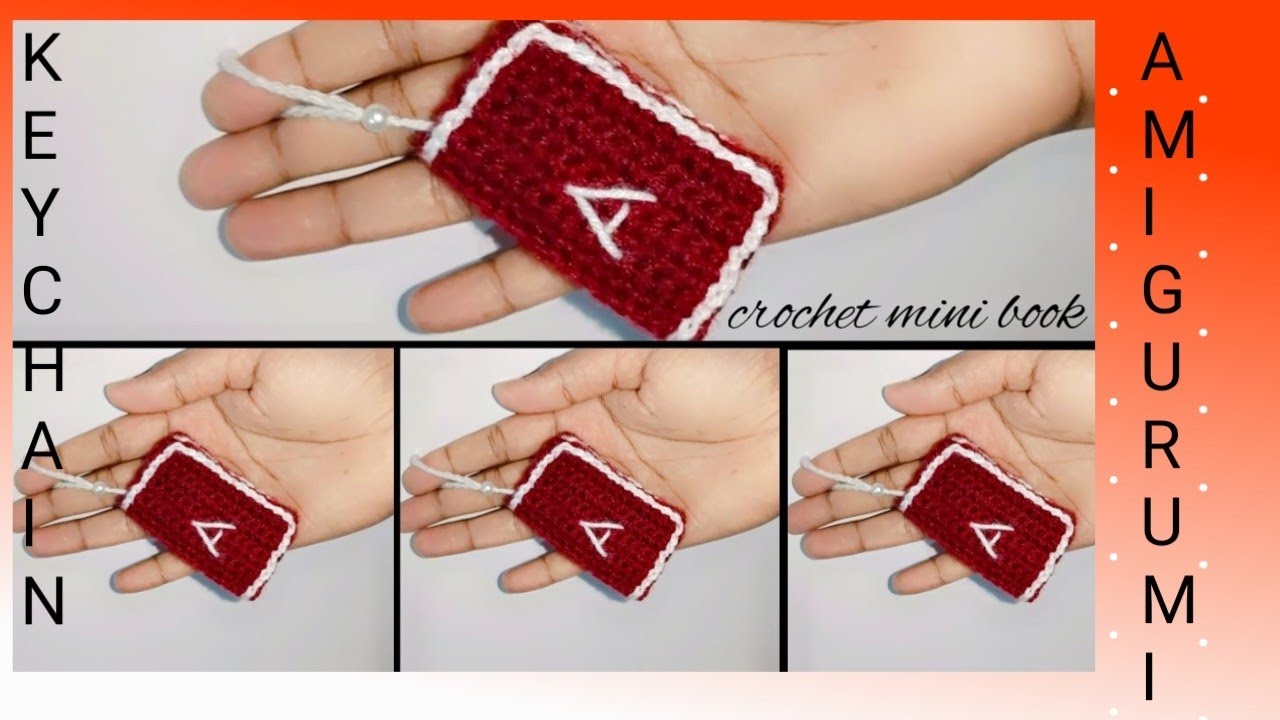 Crochet mini book keychain💯/how to make mini book keychain/crochet keychain/