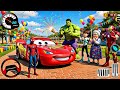 🎉 Super Hero Purchase Monster Mc Queen Car &amp; Spiderman Game 🦚 Indian Thift Auto 3D police Simulator