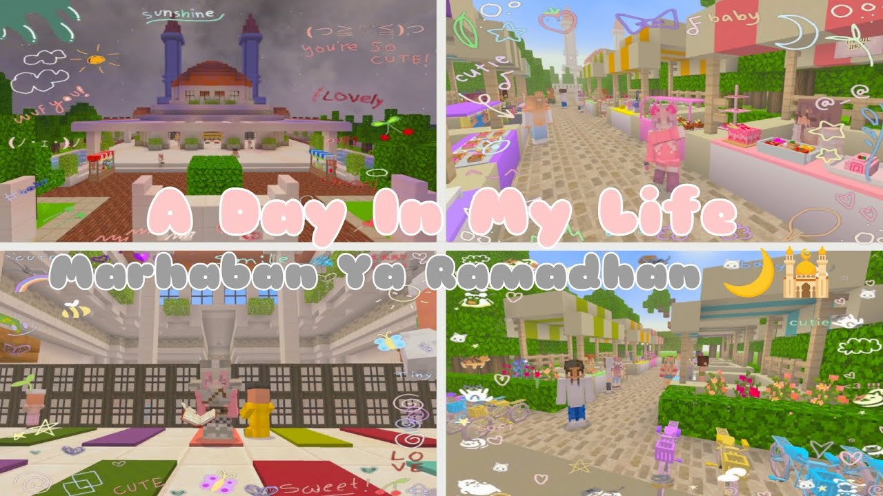 ☾˚𖦹° 🕌 A Day In My Life || Berburu Takjil dan Sholat Terawih 🌙🧕 #minecraft #kawaiiworld #fyp
