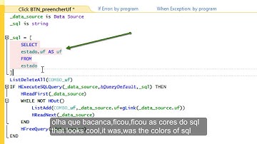 Aula 928 - Windev Sql Colorir