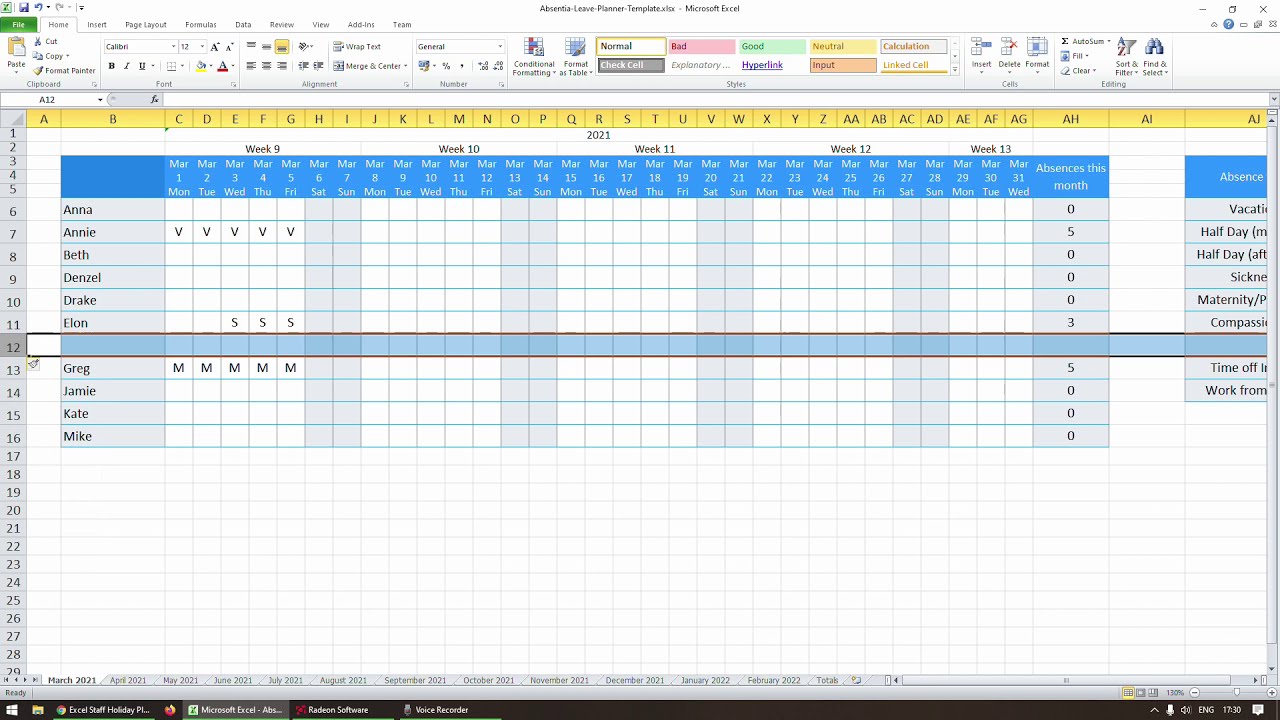 Employee Vacation Calendar Template 2022 | May Calendar 2022