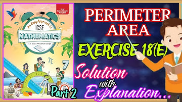 Perimeter and Area | Exercise 18E part 2 | Class 7 Math Chapter 18 | Solution with explanation