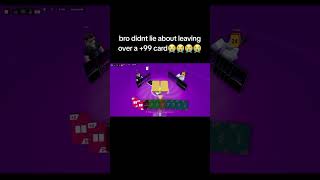 this uno game on Roblox really made him rage quit over a card 😭😭😭 #memes