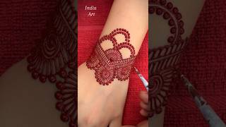 Simple &amp; Beautiful Mehndi Design ❤️ Quick Henna Art for Hands #Shorts
