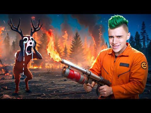 СЖЕГ ЛЕС ЗА 99 НОЧЕЙ В ЛЕСУ!😭 ИГРАЮ ЗА ПИРОМАНЬЯКА И ИСПОЛЬЗУЮ ОГНЕМЕТ В РОБЛОКС!🔥