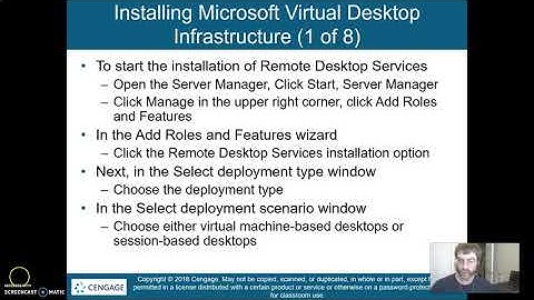 Server Virtualization Chapter 9: Installing the MS Virtual Desktop Infrastructure