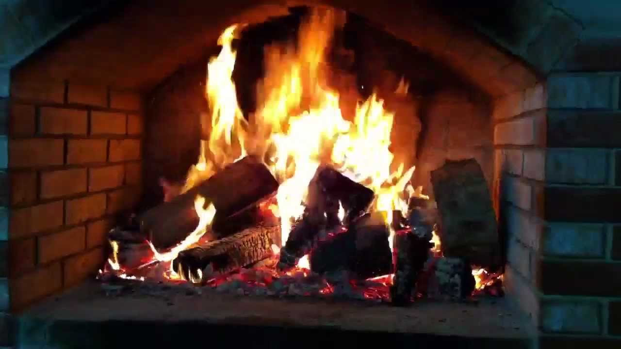 Fire in the fireplace - YouTube