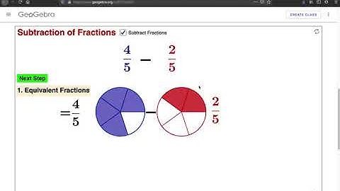 Subtracting Fractions with Geogebra