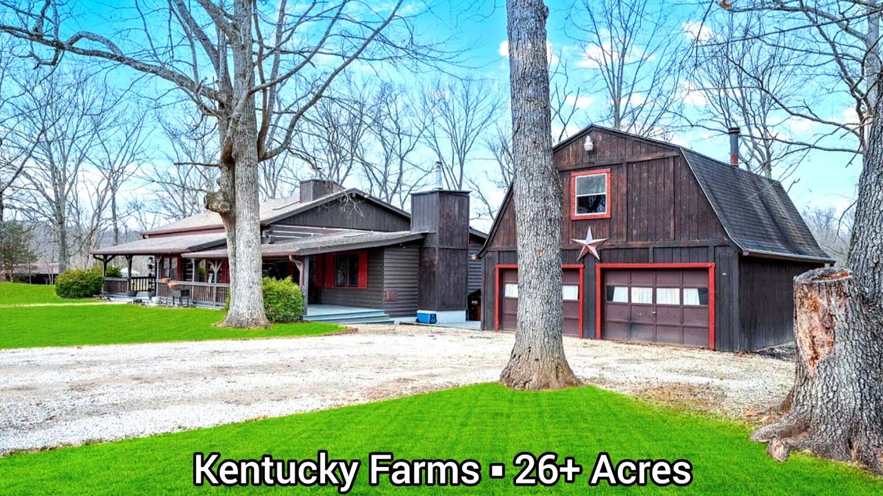 Kentucky Farms For Sale | 26+Acres | Log Cabins With Pond | Kentucky Real Estate Henry County