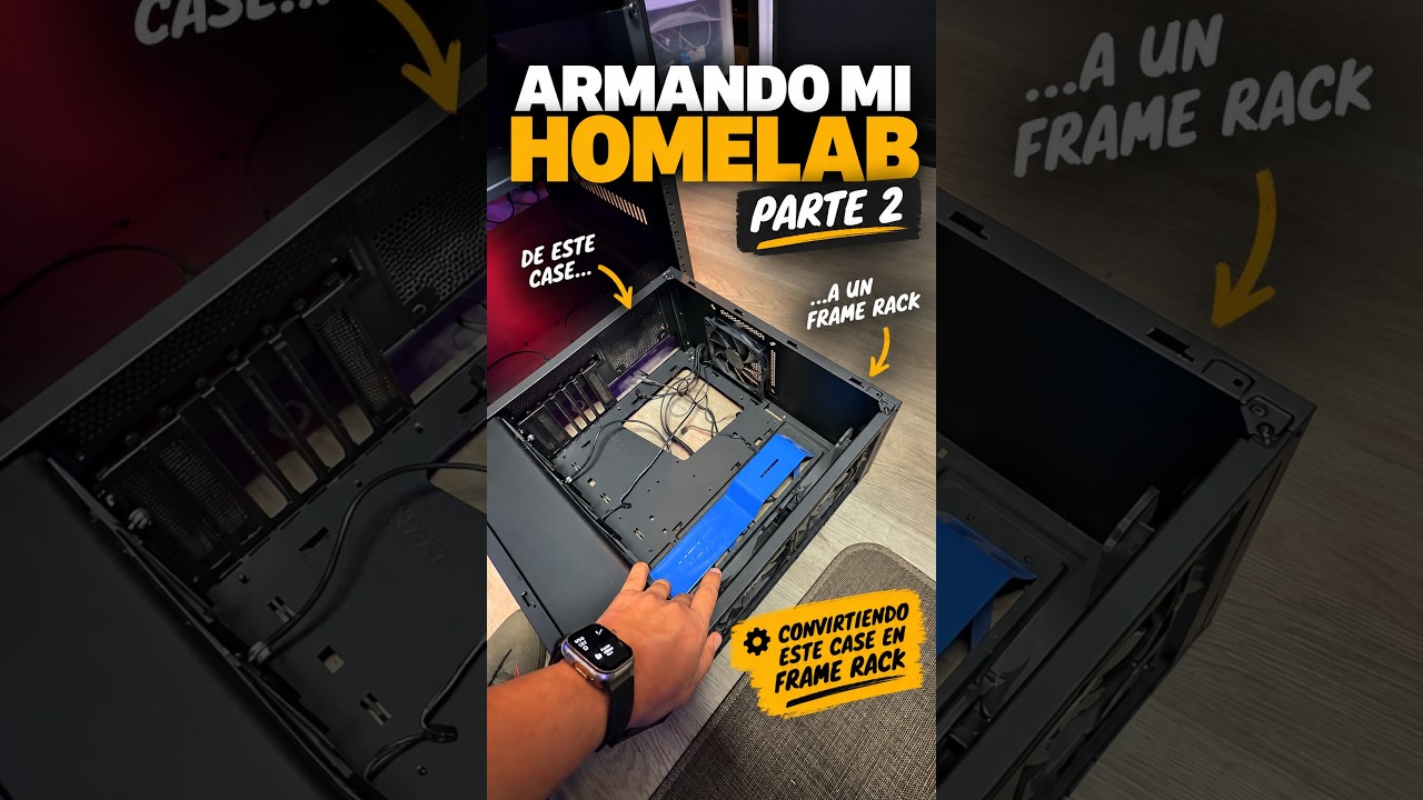 Armando mi #HomeLab / #ServerLab Parte 2 convirtiendo un case viejo en frame para el rack 🔧 #Shorts