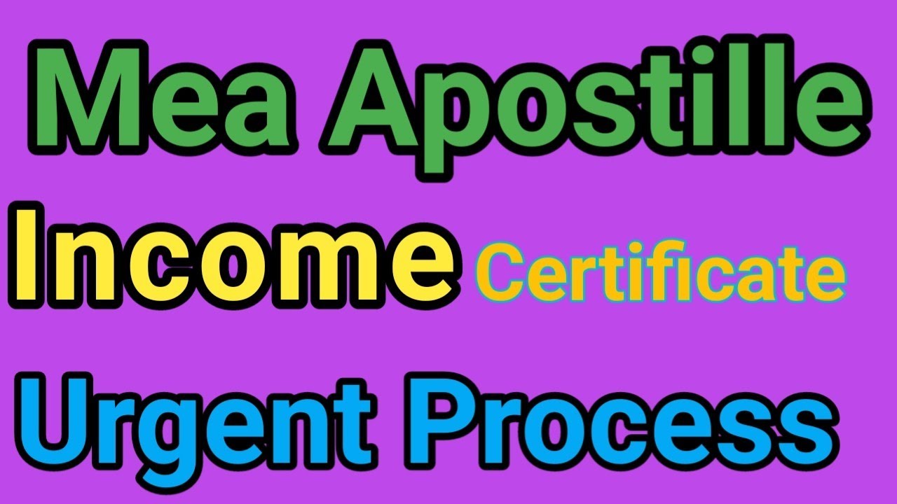 Income Certificate Apostille | ITR MEA @JayaInternational