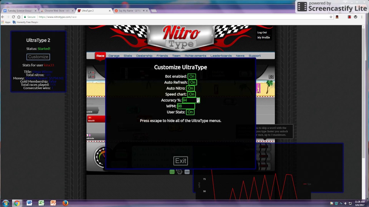 hacked nitro type - YouTube