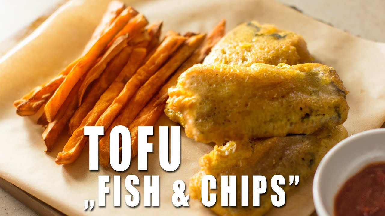 Tofu "Fish and Chips" z frytkami z batatów. YouTube