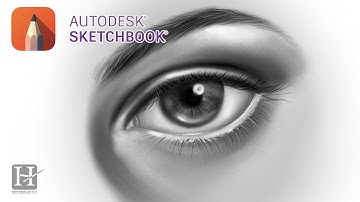 How to Draw and Shade a Realistic Eye with Autodesk Sketchbook pro [ Tutorial for Beginners ]