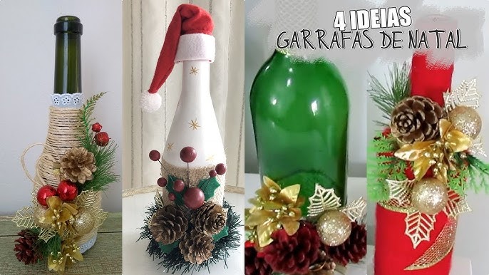 Decoupage Wine Bottle Christmas Craft - Seasonal Memories