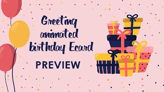 Minimalist Animated Birthday Card, Simple Digital eCard,  Non-Editable, Greeting E-card screenshot 4