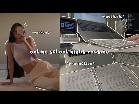 my PRODUCTIVE online school night routine 2021🌧