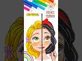 Disney Princesses | Draw Rapunzel and Snow White Easy 🌈👸🏼 #rapunzel #draw #shorts #disney