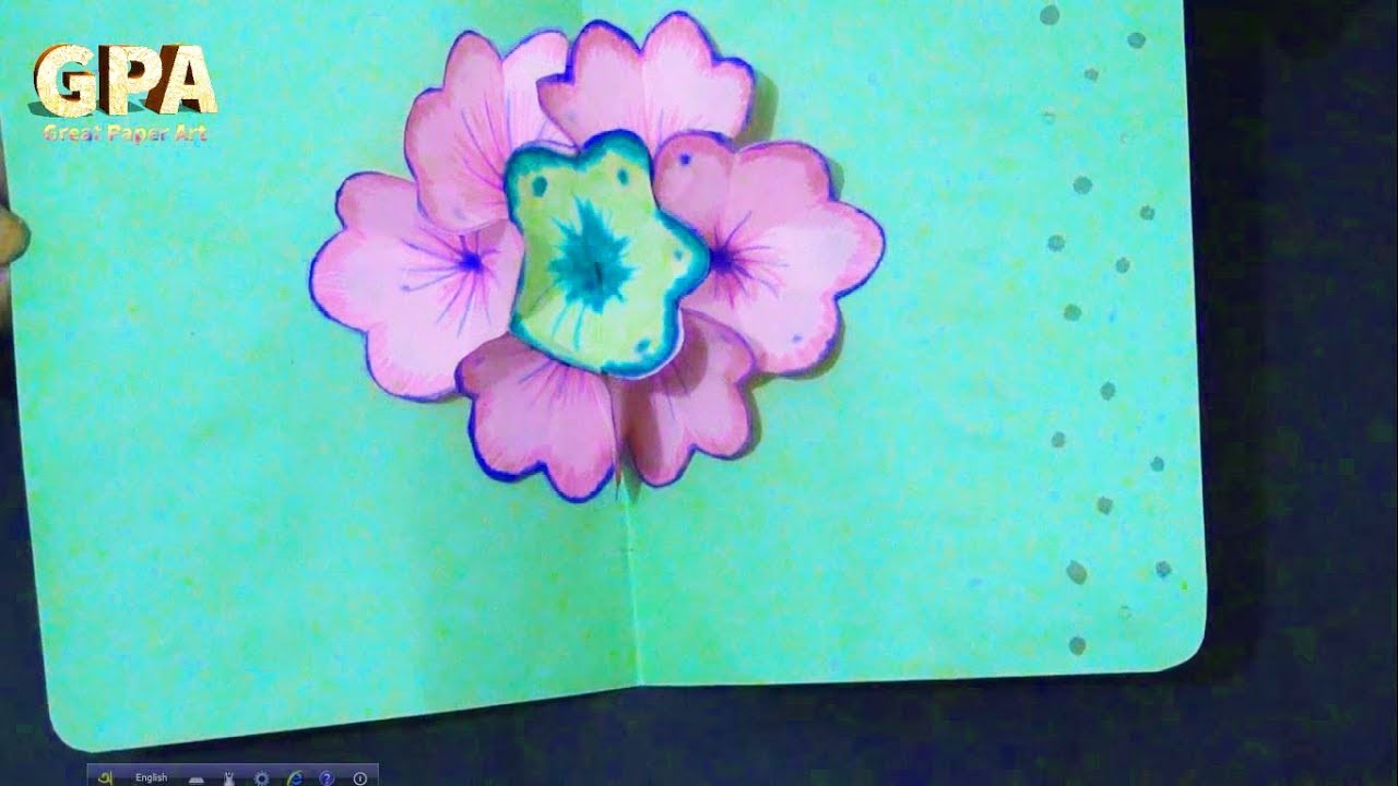 How to Make A Bouquet Flower Pop-up Card | DIY 3D flower POP UP card ...