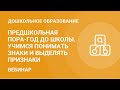 Предшкольная пора-год до школы. Учимся понимать знаки и выделять признаки