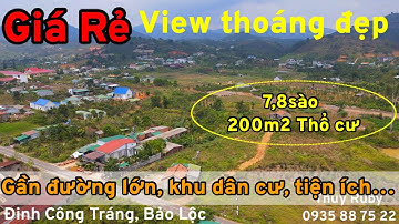 (364) Bán 7839m2 có 200m2 TC| gần dân cư,tiện ích| hẻm Đinh Công Tráng , Đại Lào,Bảo Lộc