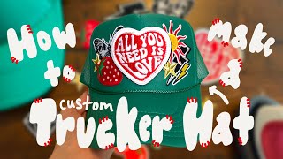 CUSTOM TRUCKER HAT *using iron-on patches* | DIY | Emma Alexis