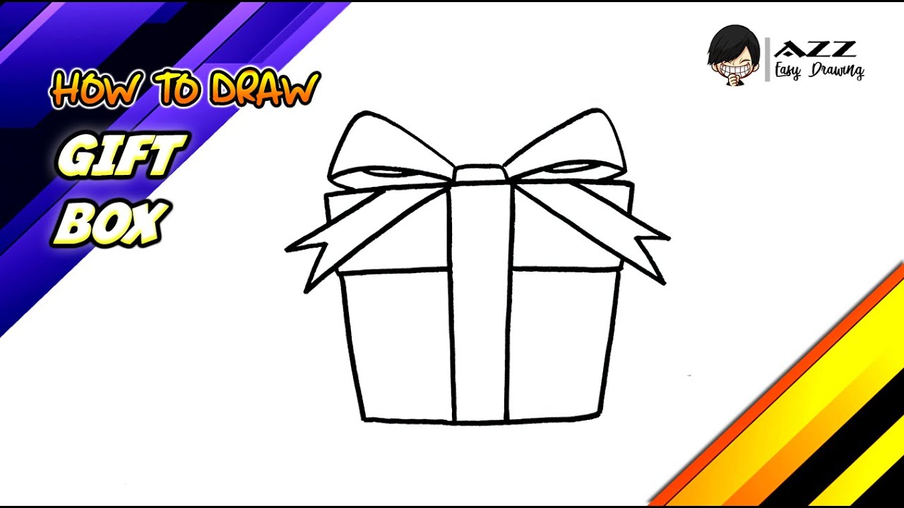 How to draw Gift Box step by step - YouTube
