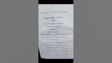 M.A./M.Sc. Semester 3rd Mathematics (Difference Equations) Paper 4th Question Paper 2024–25 #mjpru