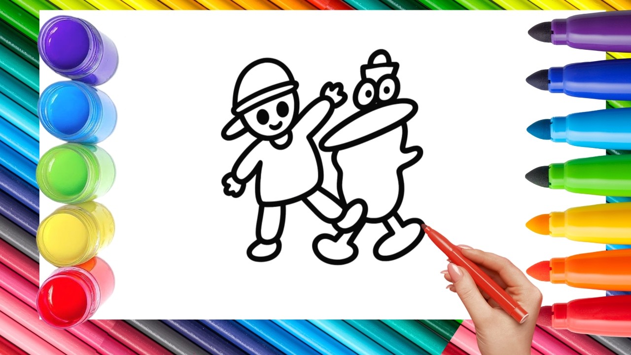 How To Draw cute Pato and Pocoyo Drawing, Painting & Coloring For Kids ...