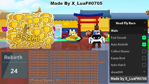 [BEST] 🚀Head Fly Race Script | Fast Smash, Collect Runes, Rebirth, Hatch, Equip, etc.