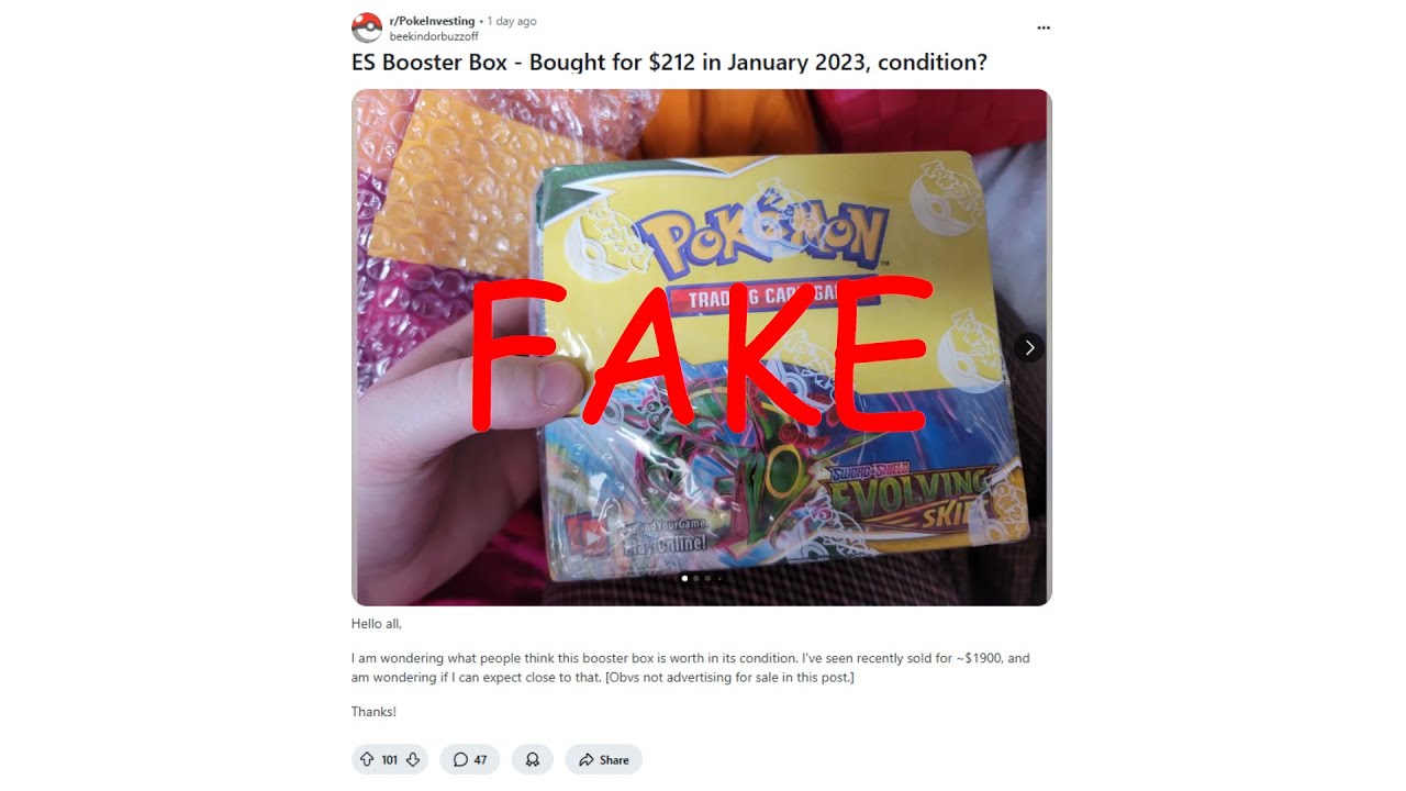 evolving skies booster box fake SWSH Pokmon Pack Pokemon Investor Held a Fake
