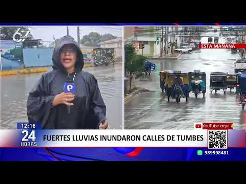 Heavy rains flood streets in Tumbes