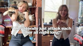 Brooklyn, NY: Glo Spa founder Sai Demirovic gives us an apt tour with her two cats Jupiter & Gus.