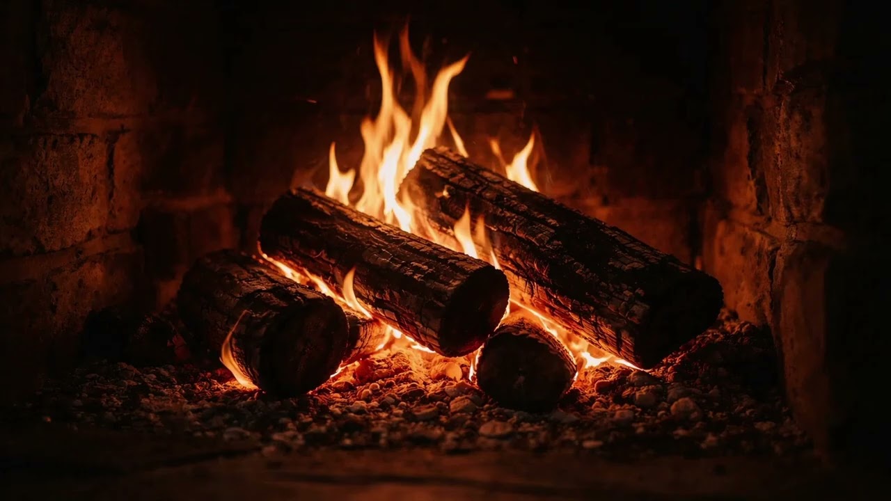 10 Hours Fireplace Sounds for Sleeping – Real Crackling Fire (No Music)