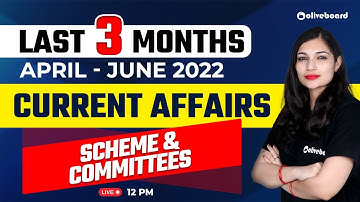 Schemes and Committees | Last 3 Month Current Affairs 2022 | April - June 2022 | By Sheetal Ma
