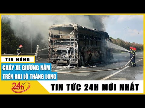 Mới nhất: Ô tô khách bất ngờ bốc cháy ngùn ngụt trên đại lộ Thăng Long - Hà Nội | TV24h